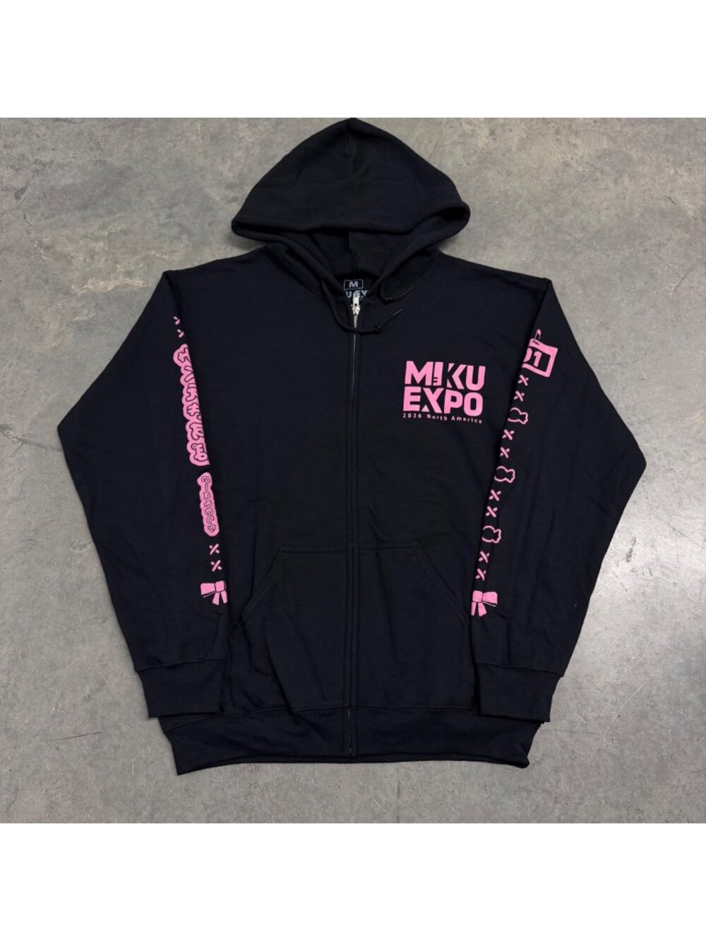 Hatsune Miku Expo 2026 Hoodie Black Zip-Up Medium